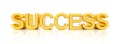 Success written with golden letters