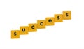 Success written in letter tiles