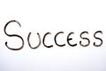 Success written on white background.