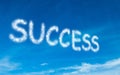 Success written in white in sky Royalty Free Stock Photo