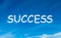 Success written in white in sky Royalty Free Stock Photo