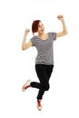 Success young woman dancing and celebrating Royalty Free Stock Photo