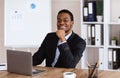 Successful african american businessman sitting in his office Royalty Free Stock Photo