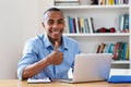 Successful african american man at computer Royalty Free Stock Photo
