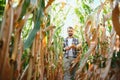 successful agriculturist in field of corn Royalty Free Stock Photo