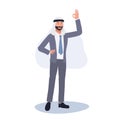 Successful Arab Ethnic Businessman Showing Positive OK Hand Sign for Corporate Success