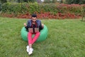 Successful Arabic Young Businessman Sits With Laptop in Chair, S Royalty Free Stock Photo