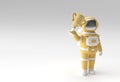 Successful astronaut got the first prize trophy 3D Rendering