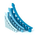 Successful blue business graphs rising up grow arrows Royalty Free Stock Photo