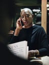 Successful business black woman talking on the phone Royalty Free Stock Photo