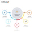 Successful business concept circle infographic template. Infographics with icons and elements. Can be used for workflow layout, d Royalty Free Stock Photo