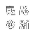 Successful business formula pixel perfect linear icons set