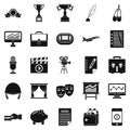 Successful business icons set, simple style Royalty Free Stock Photo