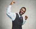 Successful business man celebrates victory Royalty Free Stock Photo