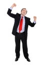 Successful business man cheering Royalty Free Stock Photo