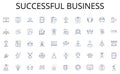 Successful business line icons collection. Comical, Entertaining, Hilarious, Witty, Jovial, Amusing, Laughter vector and