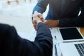 Successful business peolple handshaking after good deal. Royalty Free Stock Photo