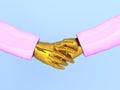 Successful business people handshaking.Minimal concept idea.3d r Royalty Free Stock Photo