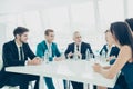 Successful business people during a meeting sitting around table Royalty Free Stock Photo