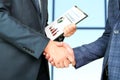 Successful business people shaking hands at the meeting Royalty Free Stock Photo