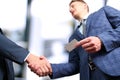 Successful business people shaking hands at the meeting Royalty Free Stock Photo