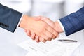 Successful business people shaking hands at the meeting Royalty Free Stock Photo