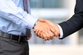 Successful business people shaking hands at the meeting Royalty Free Stock Photo