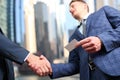 Successful business people shaking hands at the meeting Royalty Free Stock Photo