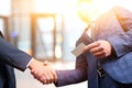 Successful business people shaking hands at the meeting Royalty Free Stock Photo