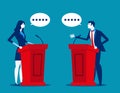 Successful. Business person a speaking at podium. Concept business vector illustration Royalty Free Stock Photo