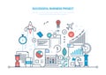 Successful business project. Start-up, project management, marketing, analysis, data control.