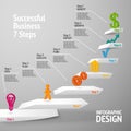 Successful business staircase infographic Royalty Free Stock Photo