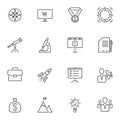 Successful business startup line icons set Royalty Free Stock Photo