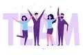 Successful business team celebrating the victory. Group of Colleague, office workers or businessmen working. Vector illustration