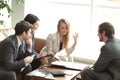 Successful business team discussing new ideas .the concept of teamwork Royalty Free Stock Photo