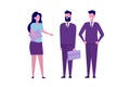 Successful business team. Group of Colleague, office workers or businessmen working. Vector illustration