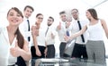Successful business team showing the thumb up Royalty Free Stock Photo