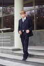 Successful business teen in street setting