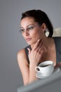 Successful business woman having coffee break Royalty Free Stock Photo