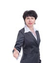 Successful business woman holding out her hand for a handshake Royalty Free Stock Photo