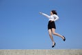 Successful business woman jump Royalty Free Stock Photo