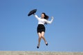 Successful business woman jump Royalty Free Stock Photo