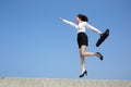 Successful business woman jump Royalty Free Stock Photo