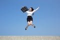 Successful business woman jump Royalty Free Stock Photo