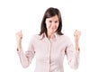 Successful business woman looking very excited. Royalty Free Stock Photo
