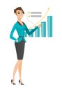 Successful business woman pointing at chart. Royalty Free Stock Photo