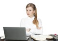 Successful business woman sitting for table Royalty Free Stock Photo