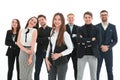 Successful business woman standing with her staff Royalty Free Stock Photo