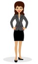 Successful business woman on white background