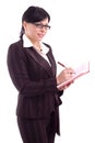 Successful business woman writing